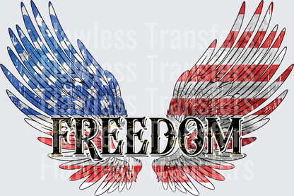 Freedom American Flag Wings #0038 DTF Transfer - Raw Image