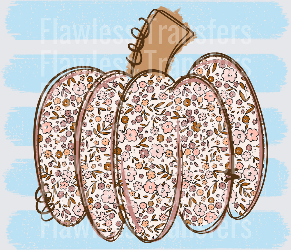 Floral Pumpkin Stripes #1881