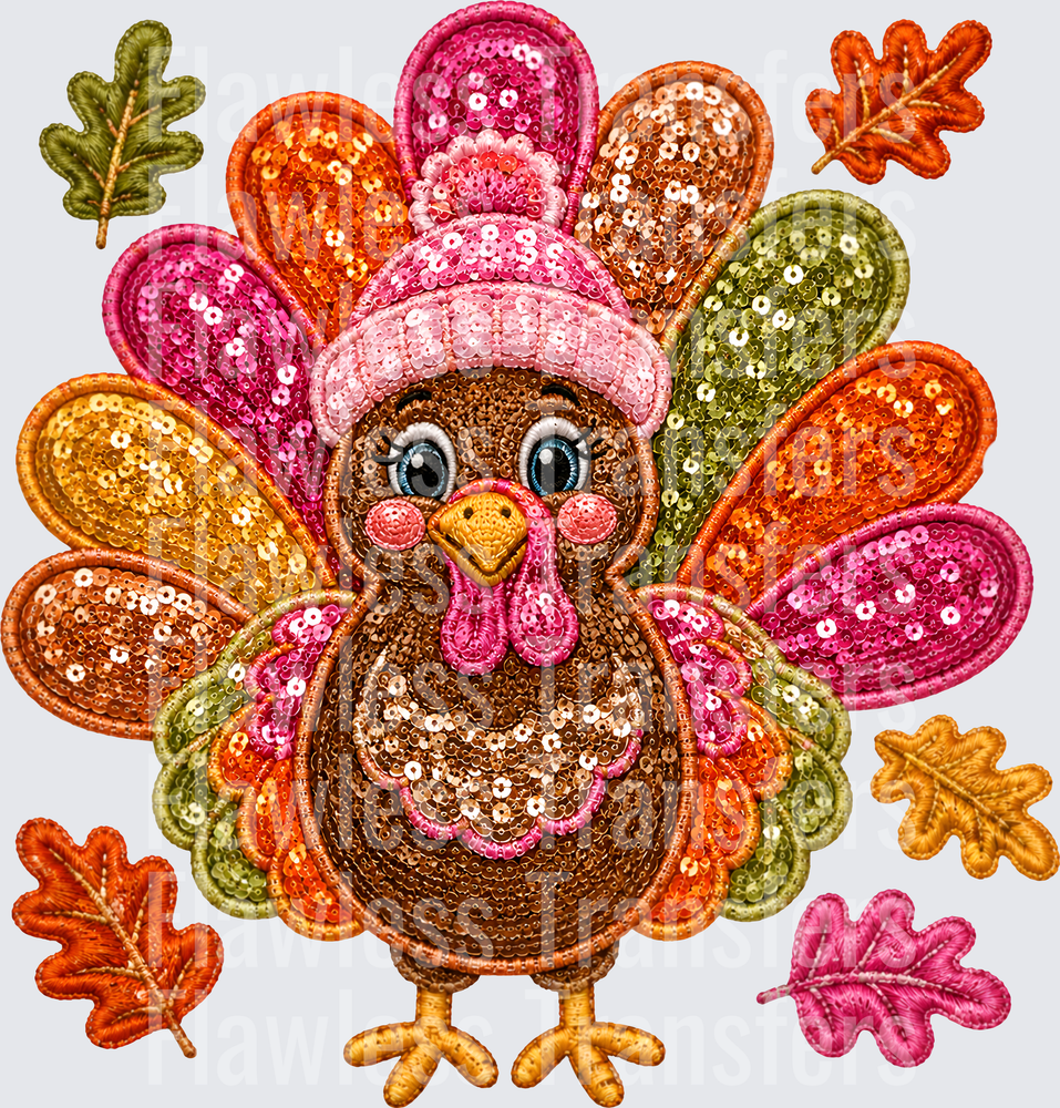 Fall Turkey Faux Sequins #0429