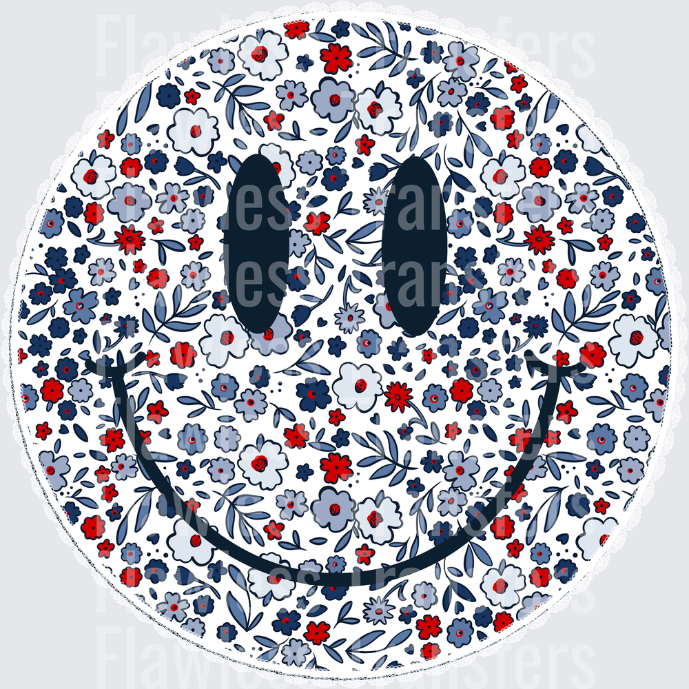American Smiley #0022 DTF Transfer - Raw Image