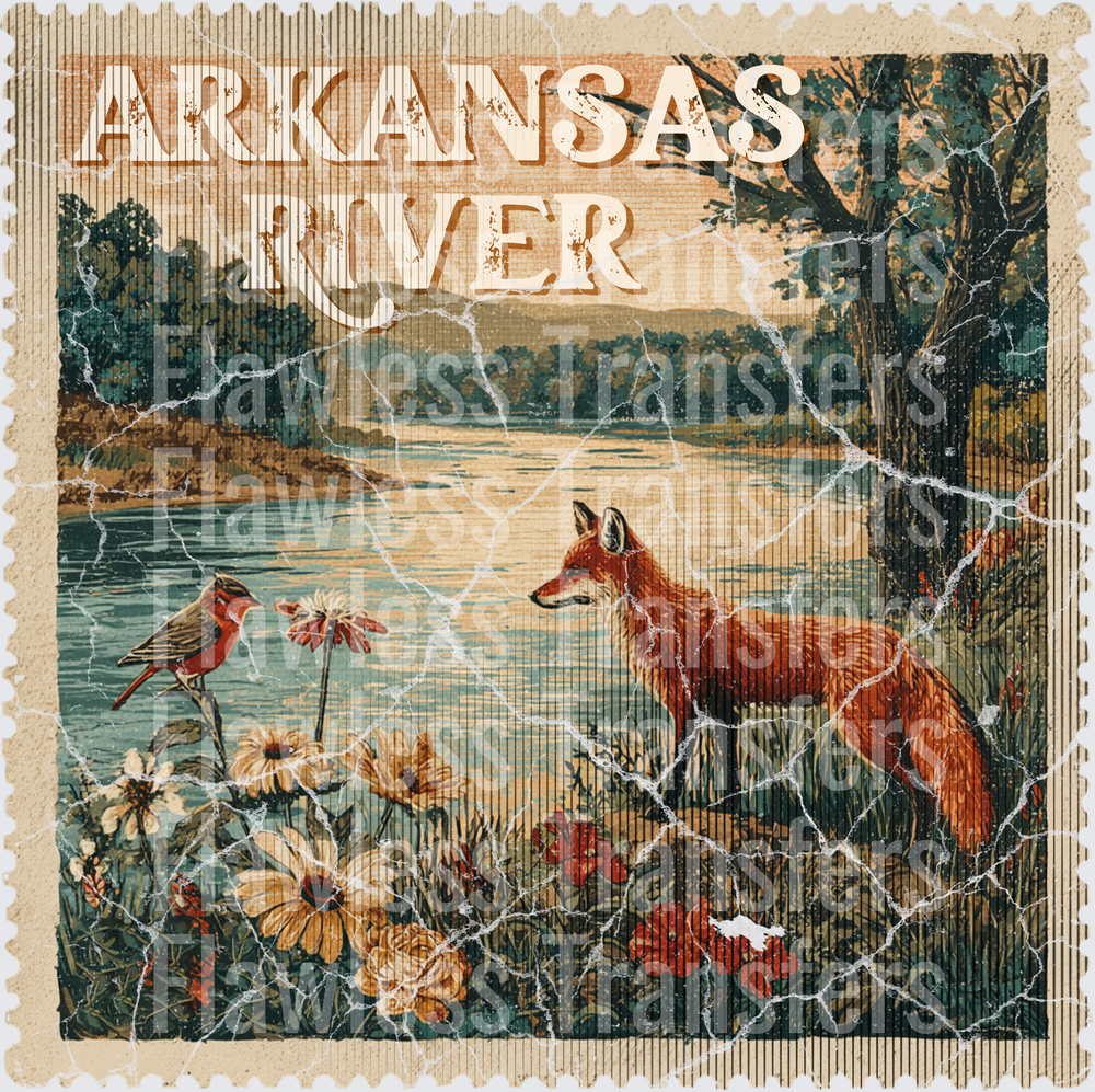 Arkansas River Vintage Stamp #1180