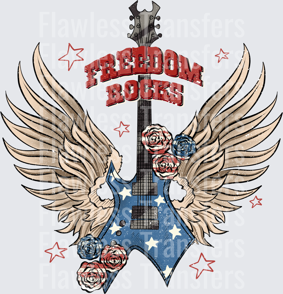 Freedom Rocks #0040 DTF Transfer - Raw Image