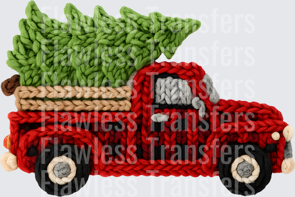 Plaid Vintage Truck Christmas Tree #1831