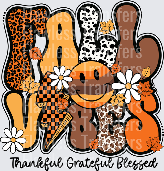 Retro Fall Vibes Thankful Grateful Blessed #0061