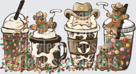 Cowboy Santa Coffee Latte #1435