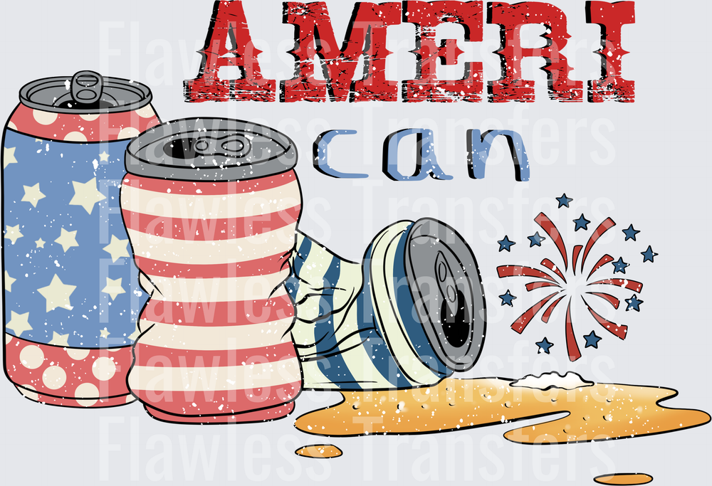 American Beer Cans #0012 DTF Transfer - Raw Image
