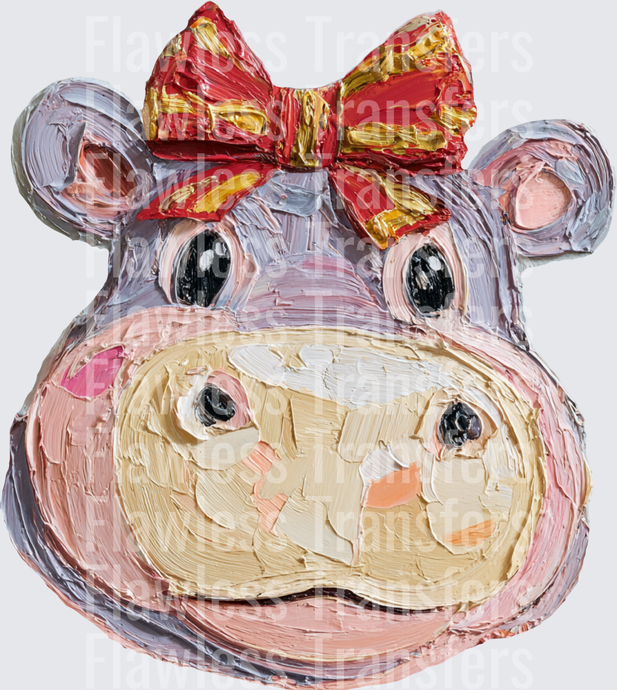 Hand Painted Hippo For Christmas #1845