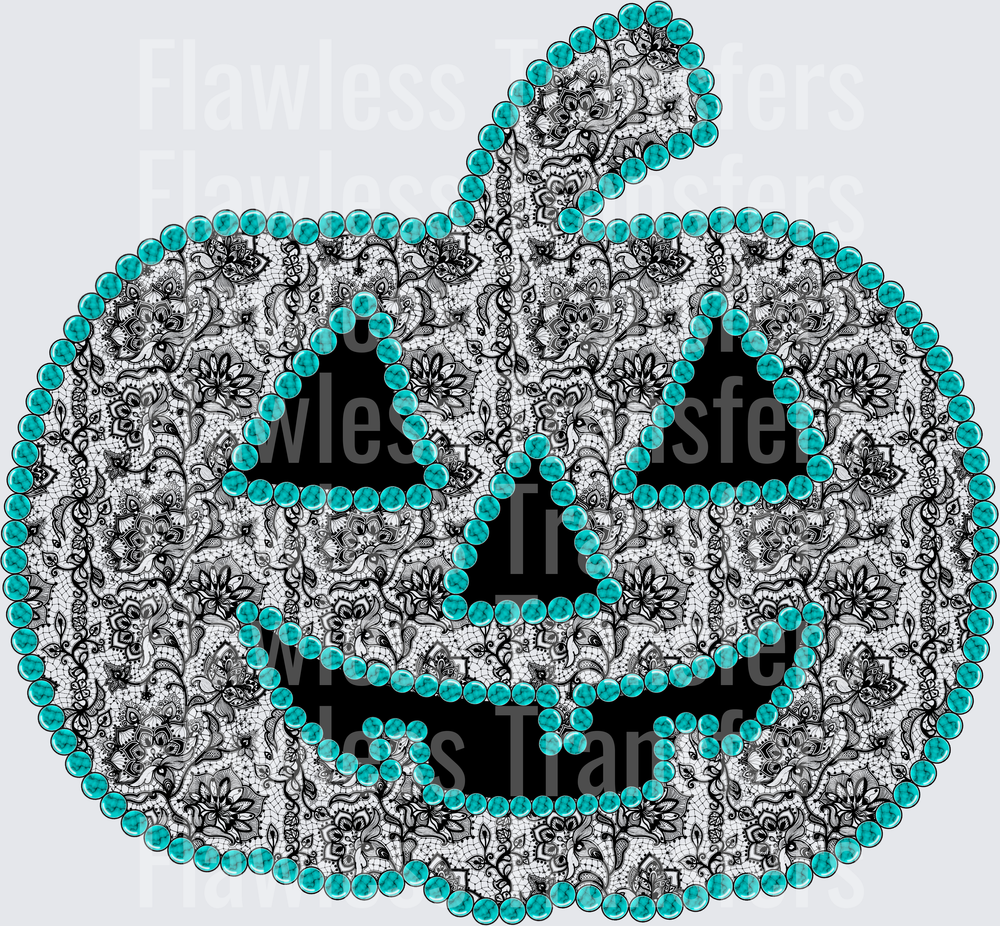 Turquoise And Lace Pumpkin #0762