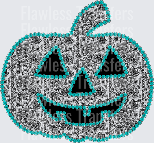 Turquoise And Lace Pumpkin #0762