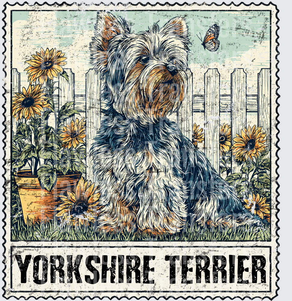 Yorkshire Terrier Vintage Stamp #4186