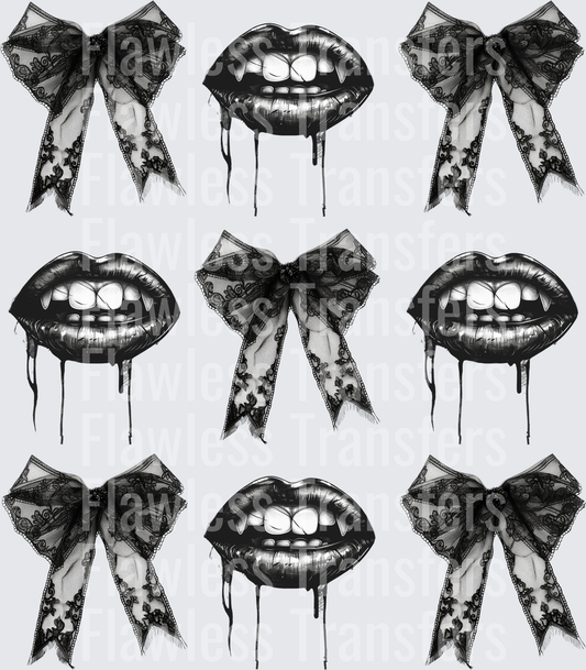 Vampire Goth Halloween Coquette Bows #0504
