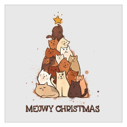 a group of cats sitting on top of a christmas tree