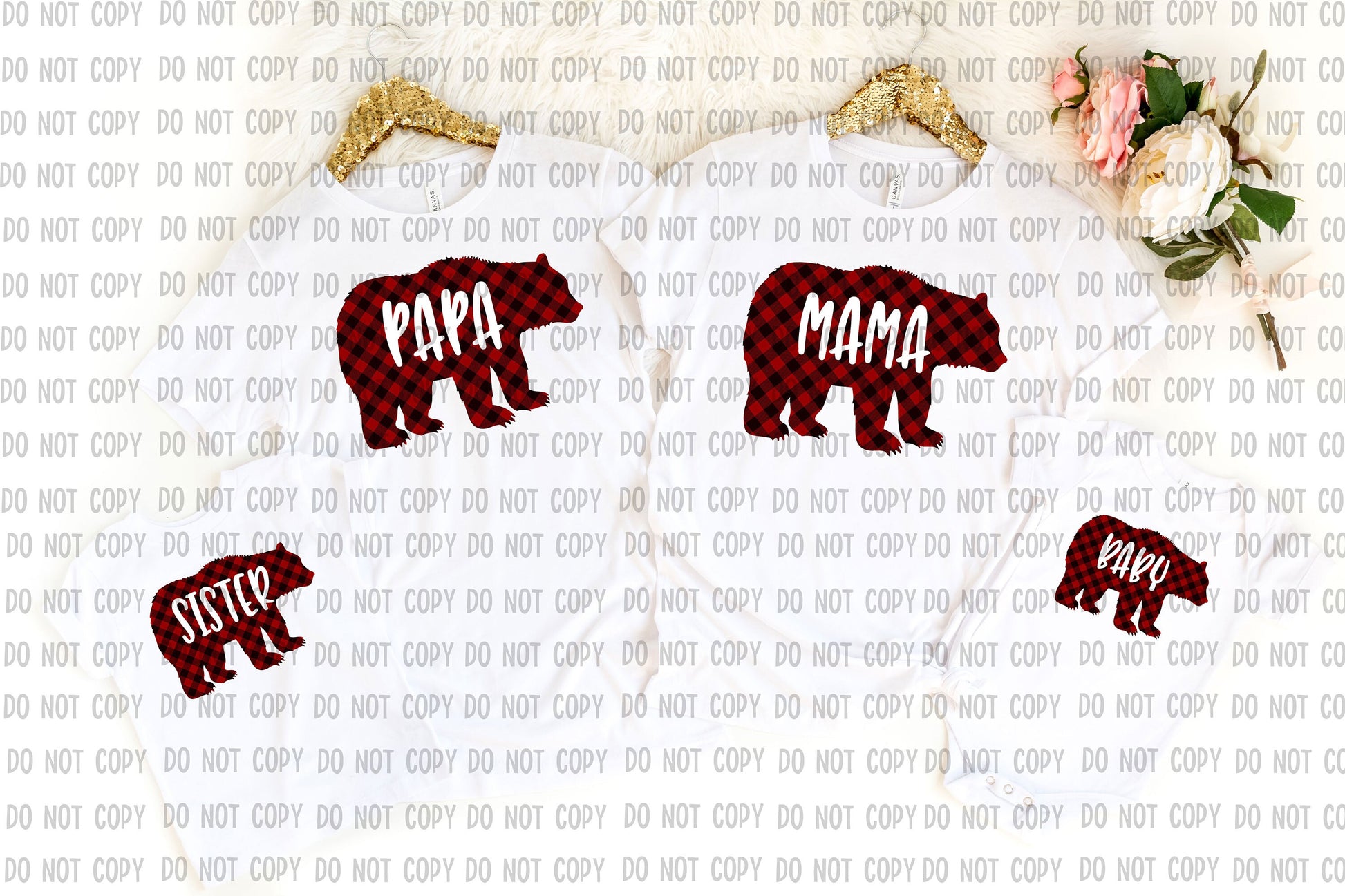 Buffalo Plaid Bears DTF Transfer