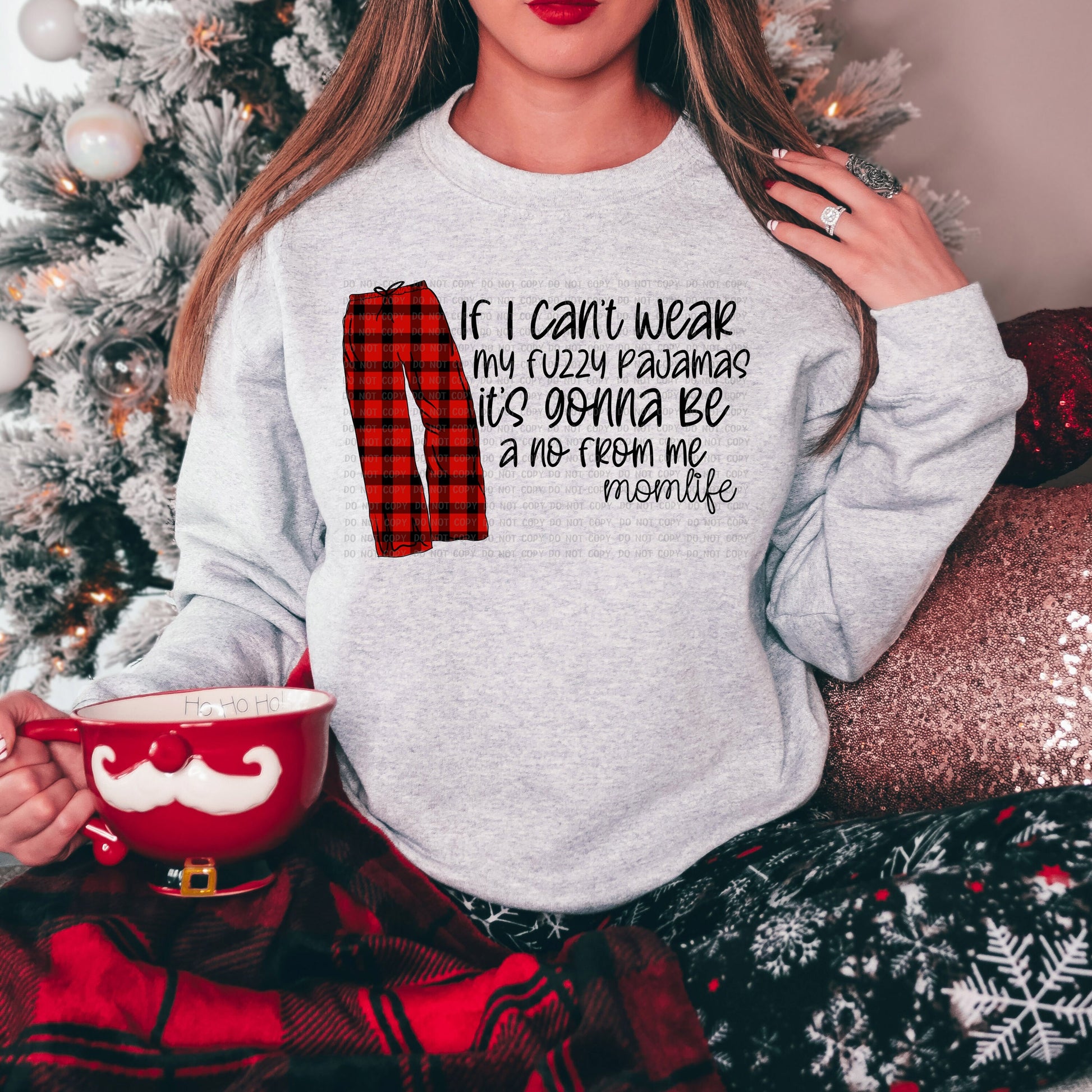 Mom Life Pajama Pants DTF Transfer, Ready For Press, Hot Peel, Christmas Design, Transfers For Shirts