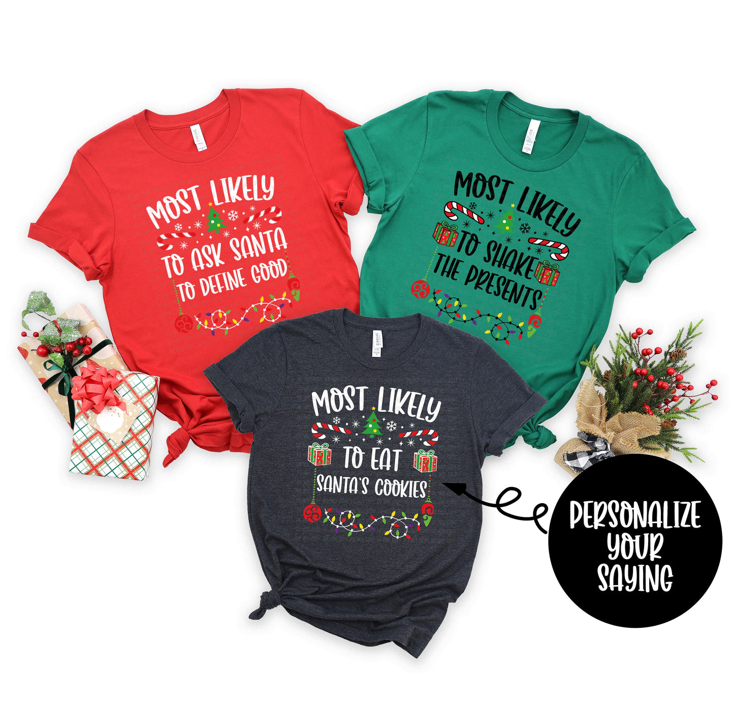 Most Likely To DTF Transfer, Ready For Press, Hot Peel, Christmas Transfers For Family Shirts, Personalized Transfers, Christmas Designs