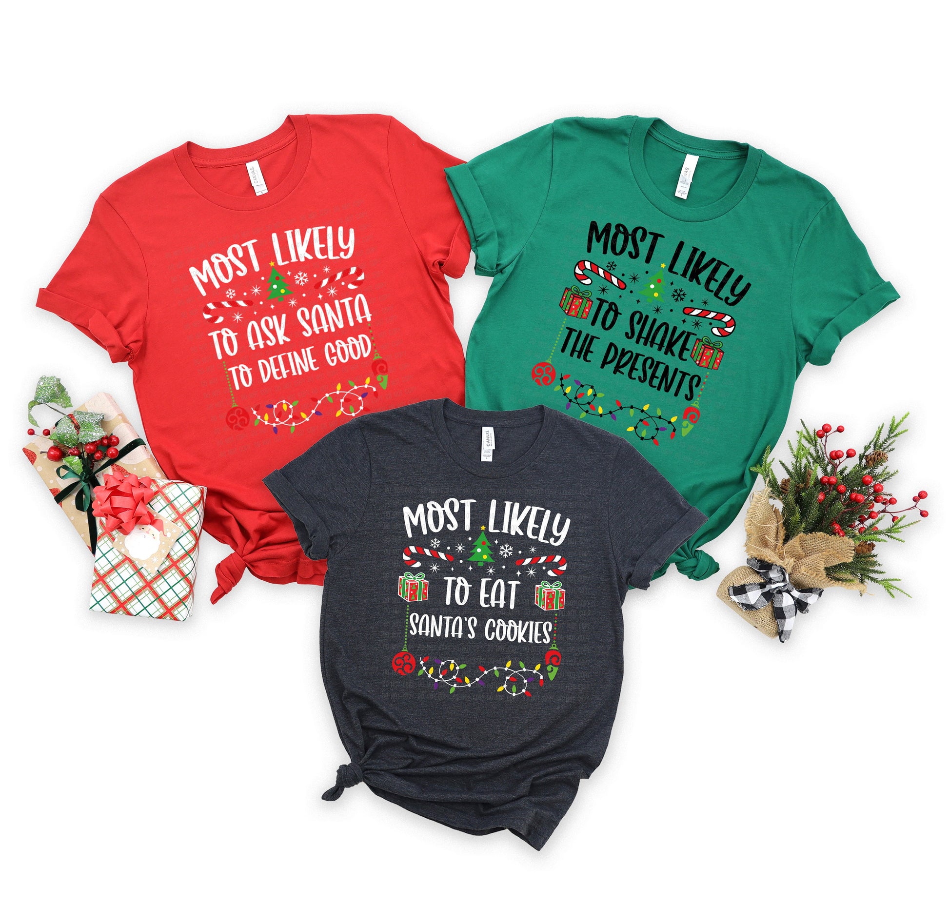 Most Likely To DTF Transfer, Ready For Press, Hot Peel, Christmas Transfers For Family Shirts, Personalized Transfers, Christmas Designs