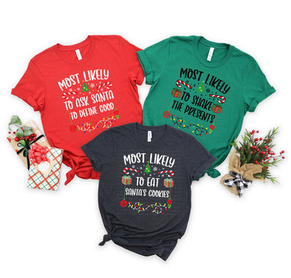 Most Likely To DTF Transfer, Ready For Press, Hot Peel, Christmas Transfers For Family Shirts, Personalized Transfers, Christmas Designs