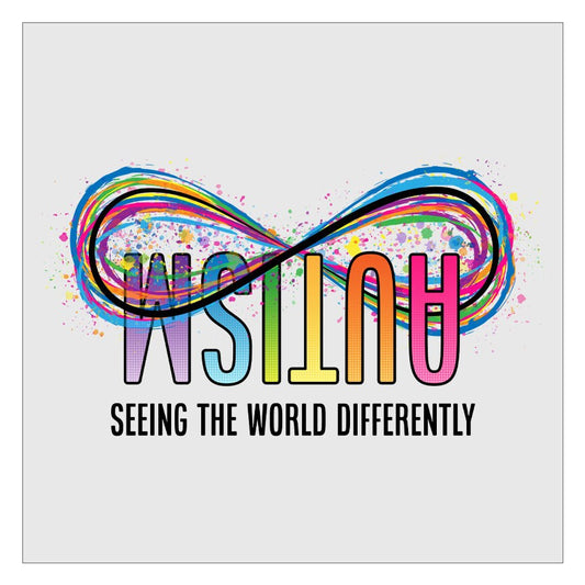 Autism Infinity Rainbow DTF Transfer Ready For Press, Hot Peel, Transfers For Shirts, Heat Transfer, Direct To Film, Autism Awareness DTF