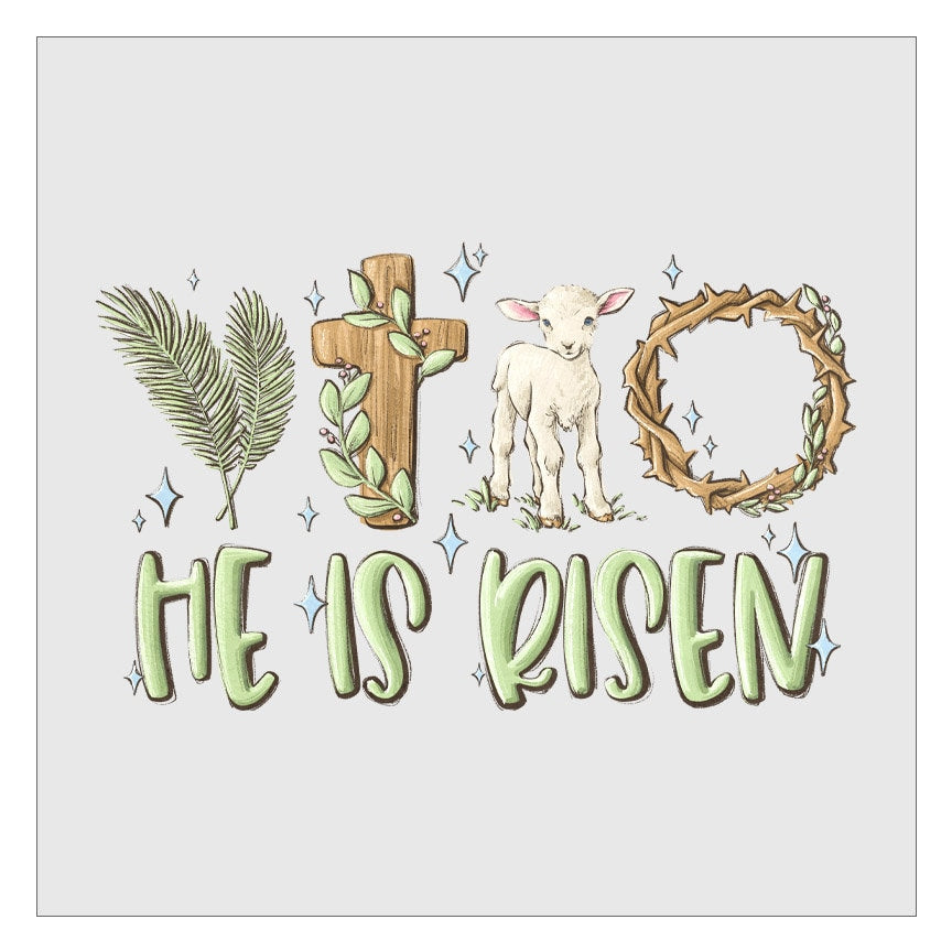 He Is Risen DTF Transfer Ready For Press, Hot Peel, Transfers For Shirts, Heat Transfer, Direct To Film, Jesus Easter Transfers